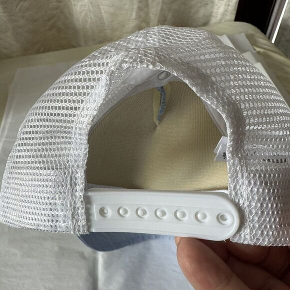 Peterbilt Hat Cap Snapback Trucker Light Blue White Mesh Semi Trucks Adult Mens - Picture 3 of 6